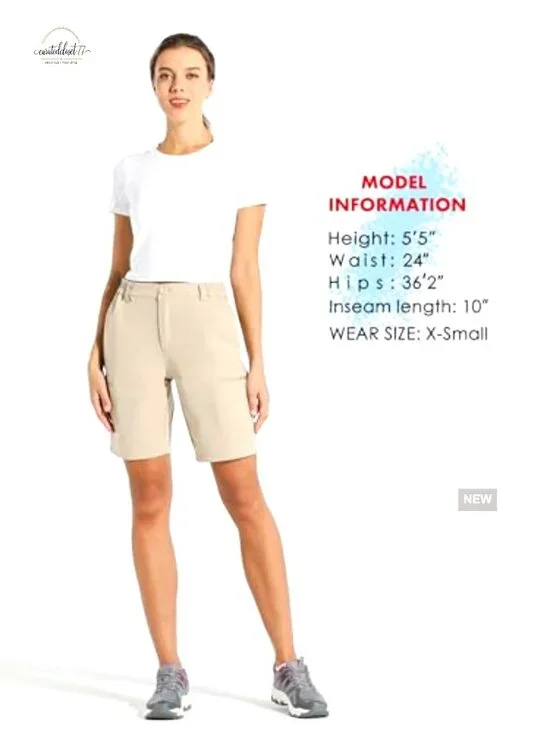 Women's 10 Hiking Cargo Shorts Stretch Quick Dry UPF50 Outdoor